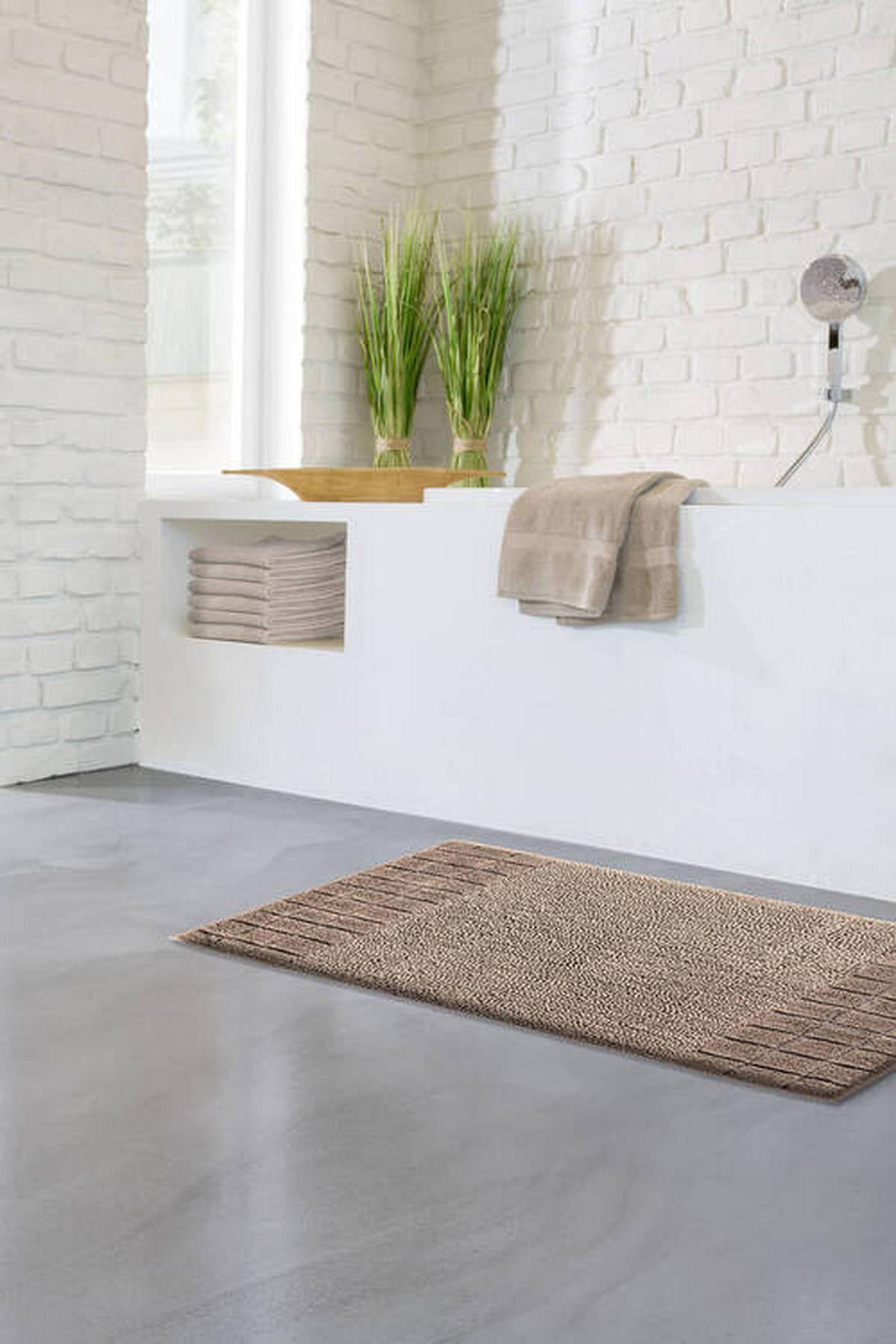BADEMATTE Taupe 70/120 cm  - Taupe, KONVENTIONELL, Kunststoff/Textil (70/120cm) - Grund