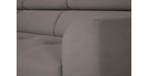 ECKSOFA Graubraun Feincord - Graubraun/Schwarz, Design, Textil/Metall (205/280cm) - Xora