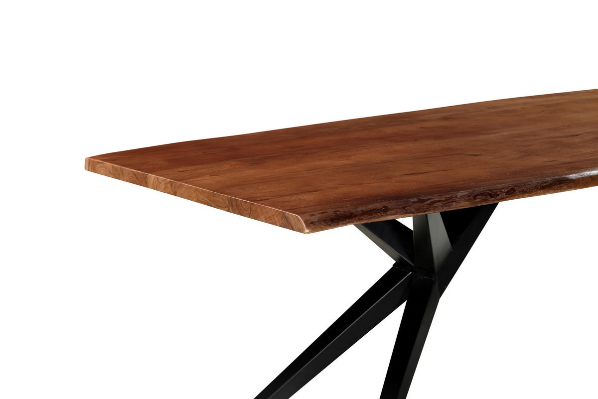 STOL ZA BLAGOVAONICU  crna, boje oraha  drvo, metal      - boje oraha/crna, Moderno, drvo/metal (200/100/76cm) - MID.YOU