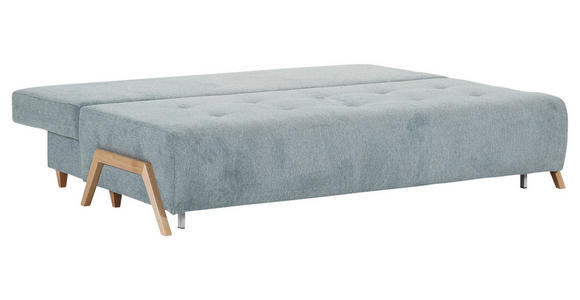 SCHLAFSOFA Flachgewebe Mintgrün Rückenkissen, Armlehnenkissen, Bettkasten, Schlaffunktion, Rücken echt, Liegefläche im Originalstoff  - Buchefarben/Mintgrün, KONVENTIONELL, Holz/Textil (204/75/100cm) - Carryhome