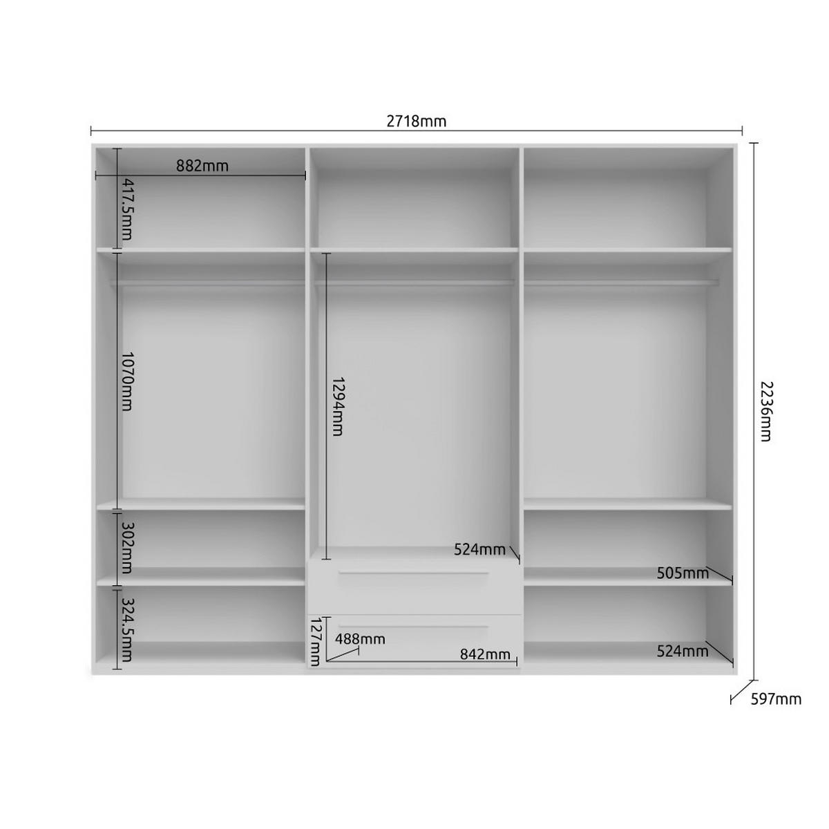 ORMAR SA KLASIČNIM VRATIMA bela, bela visoki sjaj  272/224/56 cm  - bela visoki sjaj/bela, Dizajnerski, pločasti materijal/plastika (272/224/56cm)