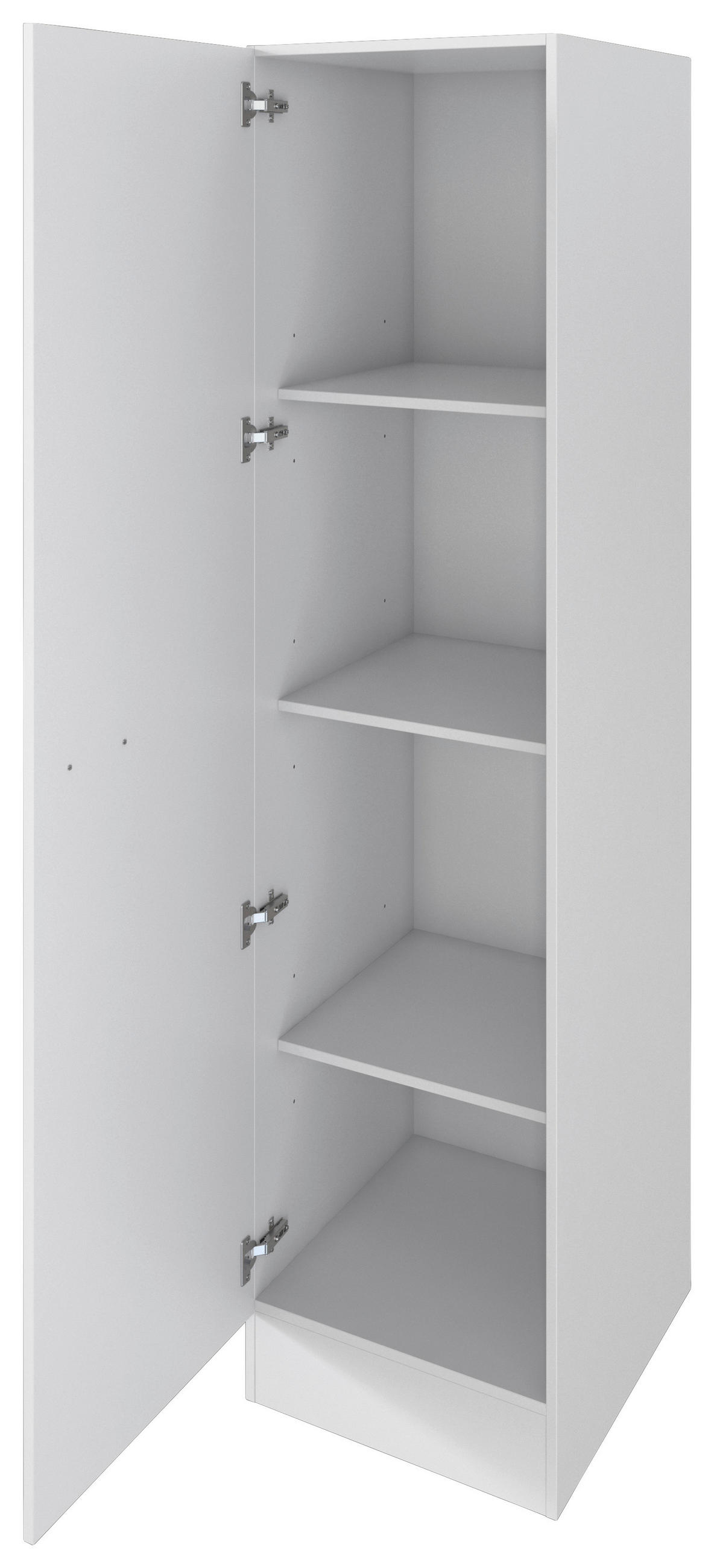 GESCHIRRSCHRANK 50/200/57 cm  in Weiß  - Alufarben/Weiß, KONVENTIONELL, Holzwerkstoff/Kunststoff (50/200/57cm) - FlexWell