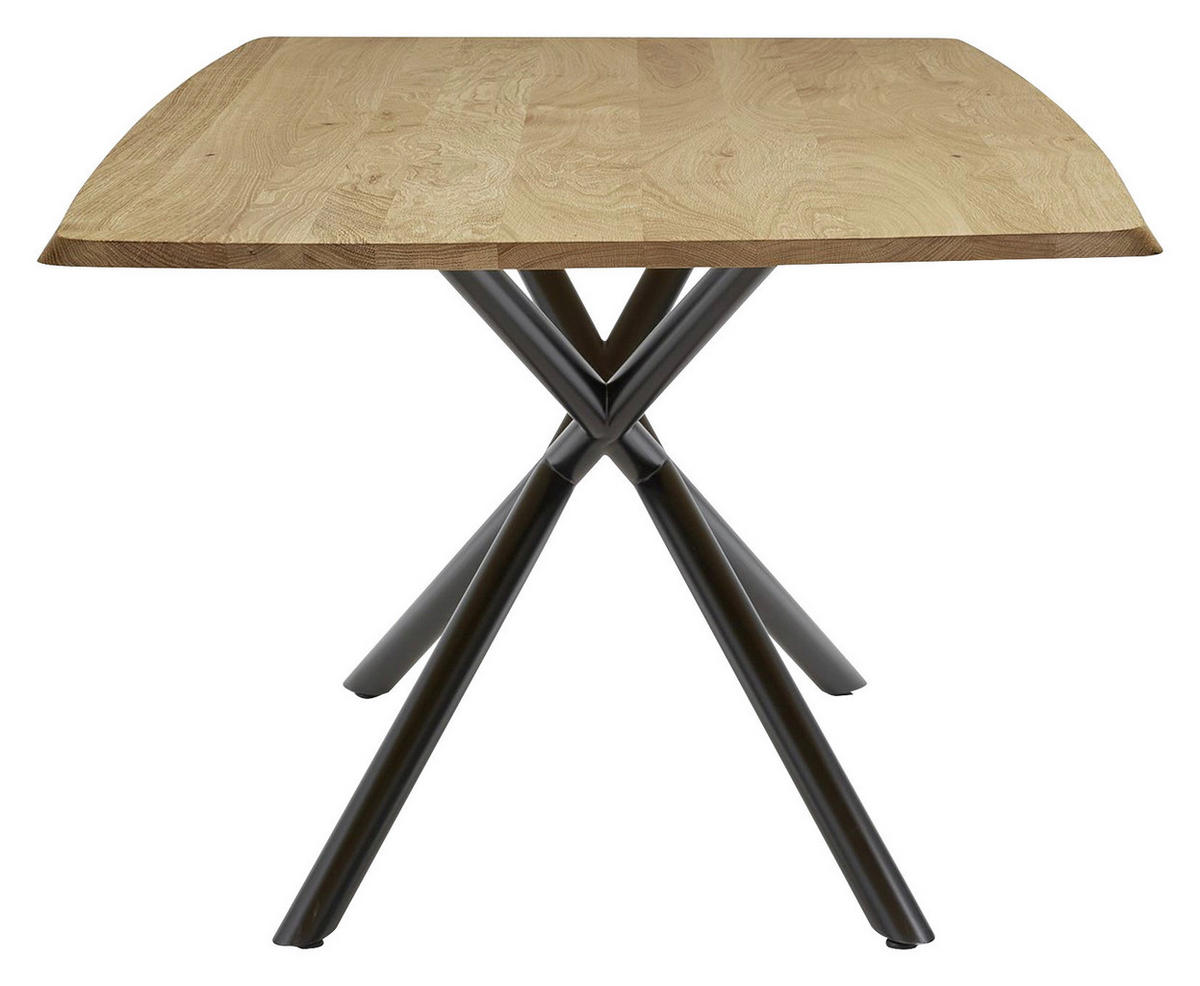 ESSTISCH Wildeiche massiv Wildeiche  - Wildeiche/Schwarz, KONVENTIONELL, Holz/Metall (200/100/76cm) - Musterring