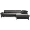 ECKSOFA Anthrazit Velours  - Anthrazit/Schwarz, MODERN, Textil/Metall (272/212cm) - MID.YOU