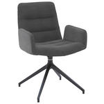 ARMLEHNSTUHL  in Cord  - Dunkelgrau/Schwarz, Design, Textil/Metall (61/88/66cm) - Dieter Knoll