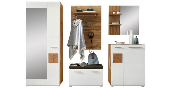 SCHUHSCHRANK  in 80/101/37 cm  - Eichefarben/Silberfarben, KONVENTIONELL, Holzwerkstoff/Kunststoff (80/101/37cm) - Voleo