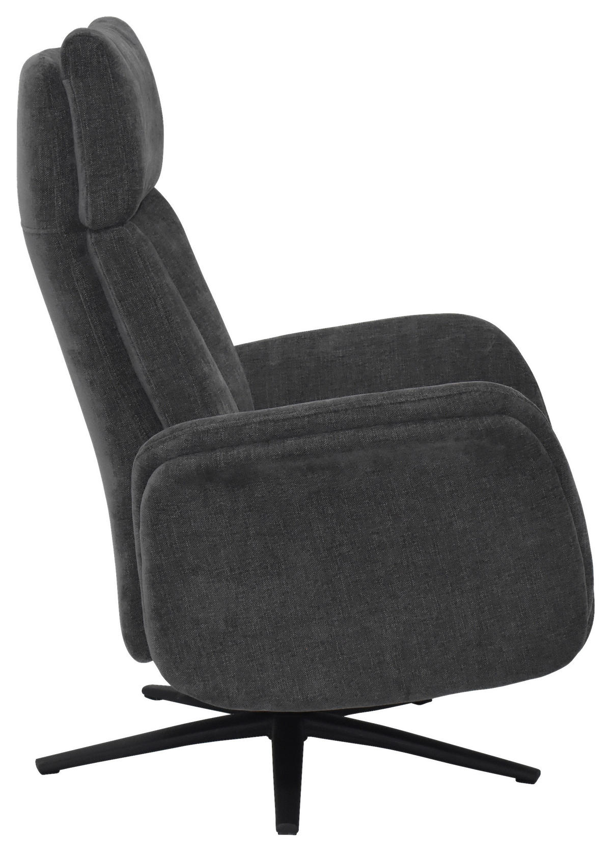RELAXSESSEL Webstoff    - Graubraun/Schwarz, Design, Holz/Textil (75/109/84/148/84cm) - Livetastic
