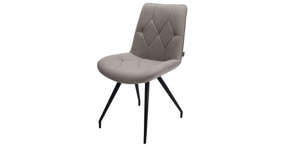 STUHL Webstoff Grau, Schwarz - Schwarz/Grau, Design, Textil/Metall (51/89/66cm) - Novel