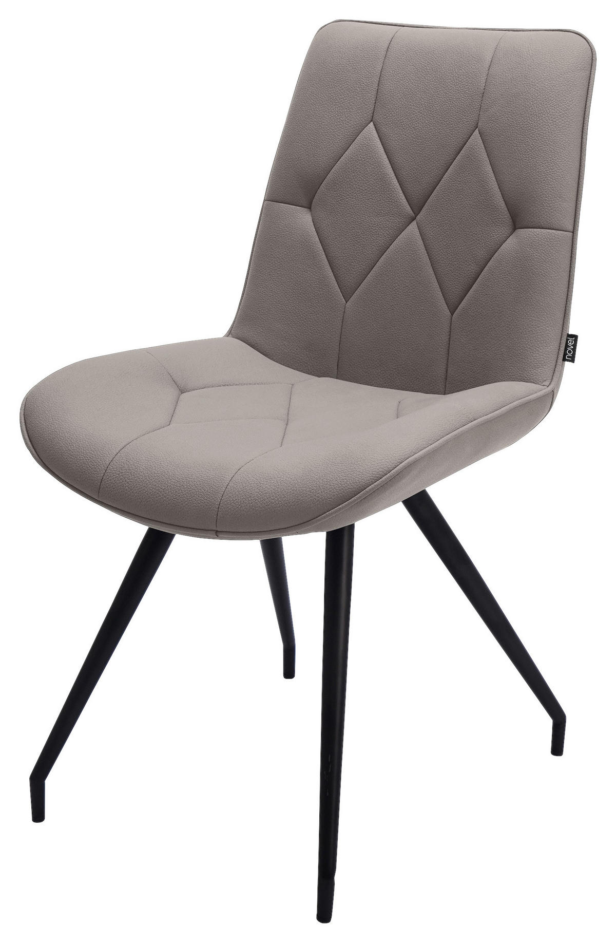 STUHL Webstoff Grau, Schwarz  - Schwarz/Grau, Design, Textil/Metall (51/89/66cm) - Novel
