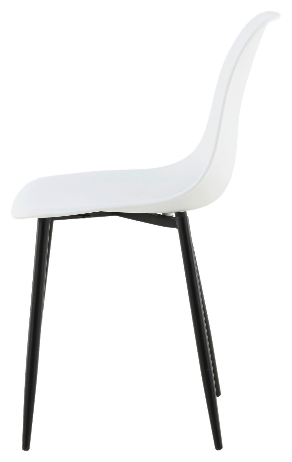STOLSET 2 styck stål matt  - vit/svart, Design, metall/plast (45,5/81/58cm) - Livetastic
