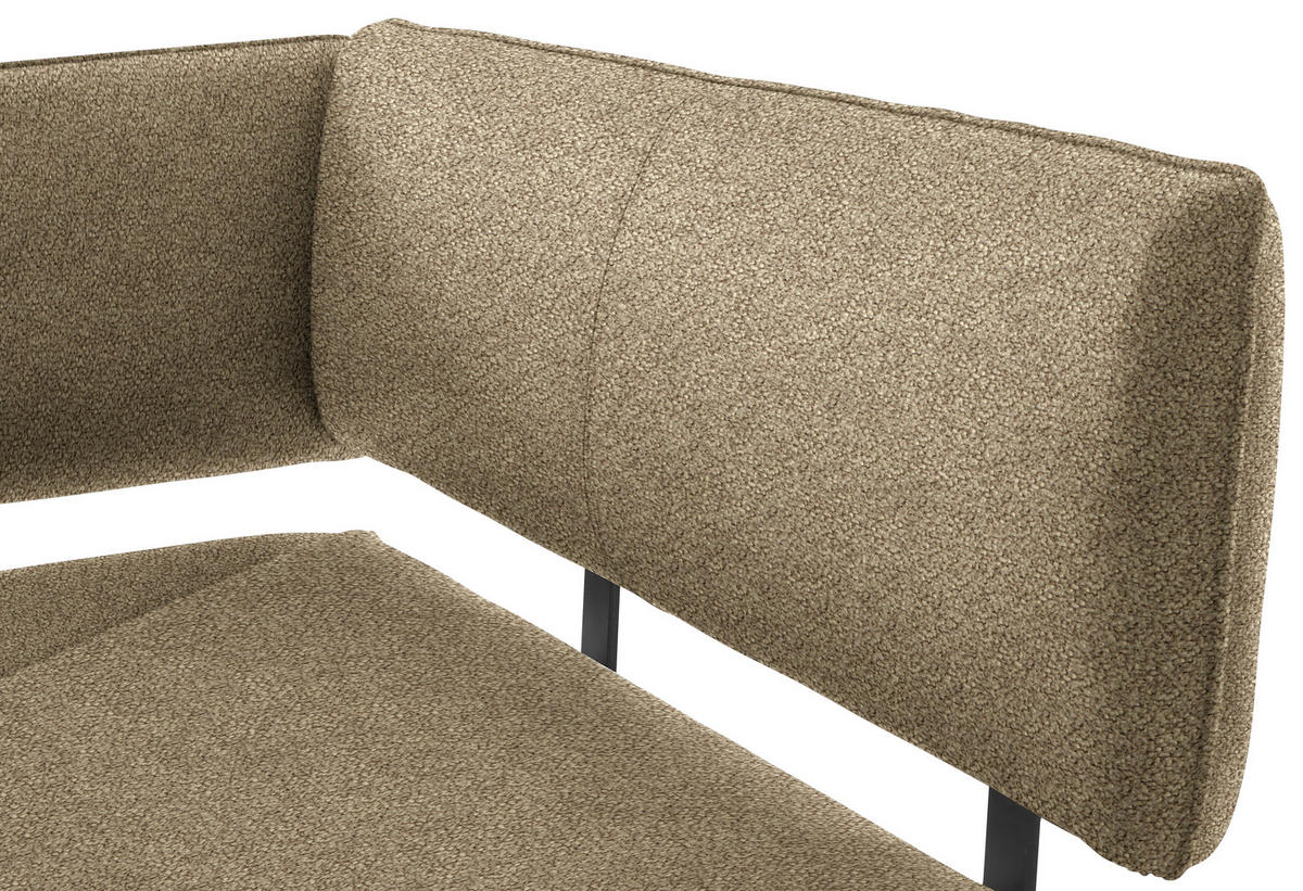 ECKBANK 190/150 cm  in Schwarz, Hellbraun  - Hellbraun/Schwarz, MODERN, Textil/Metall (190/150cm) - Cantus