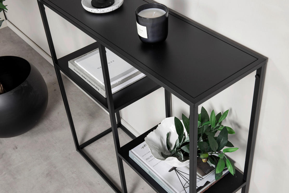 BOKHYLLA i 80/81/26 cm svart  - svart, Design, metall (80/81/26cm) - Livetastic