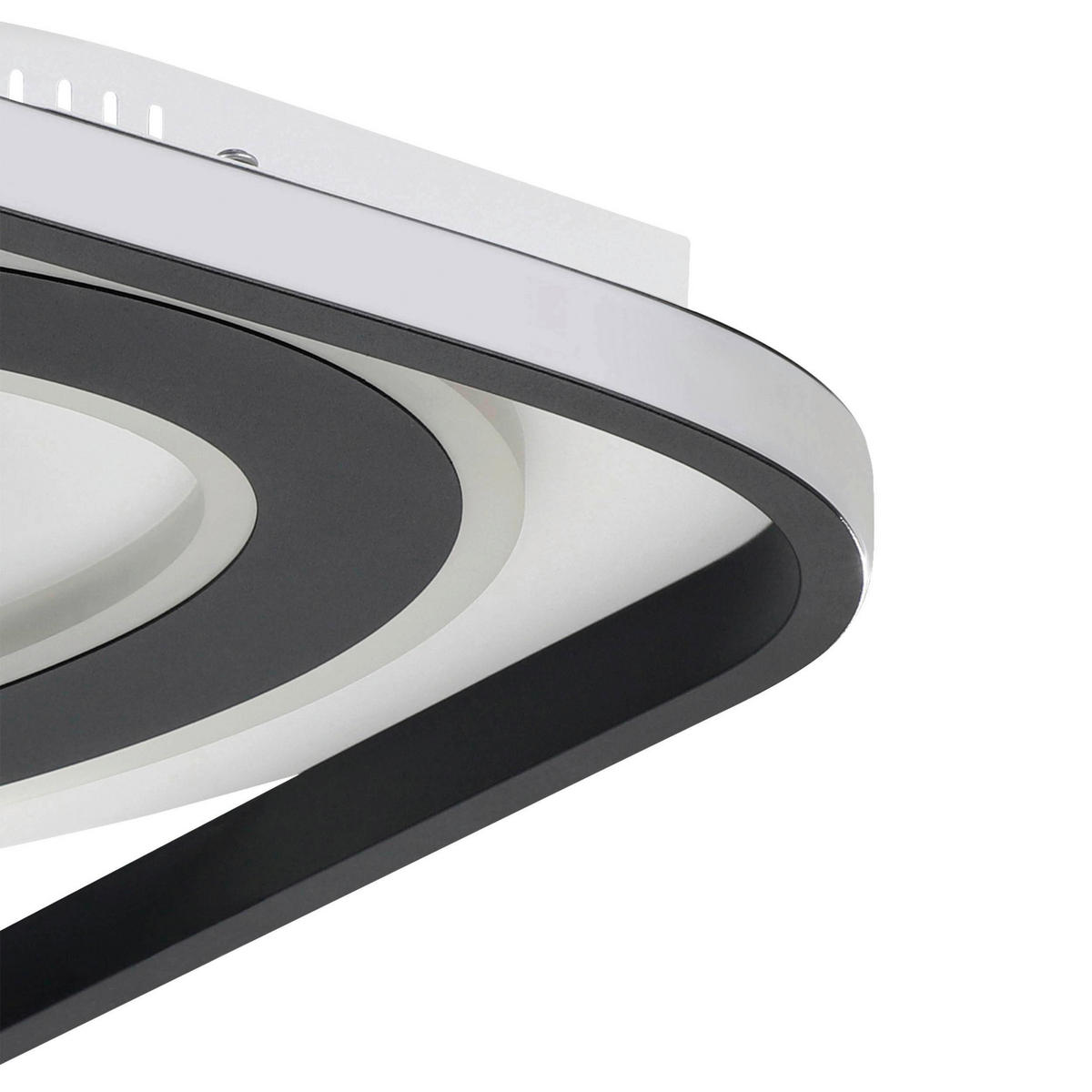 DECKENLEUCHTE    65/65/8,5 cm  - Schwarz/Weiß, Design, Kunststoff/Metall (65/65/8,5cm) - Eglo