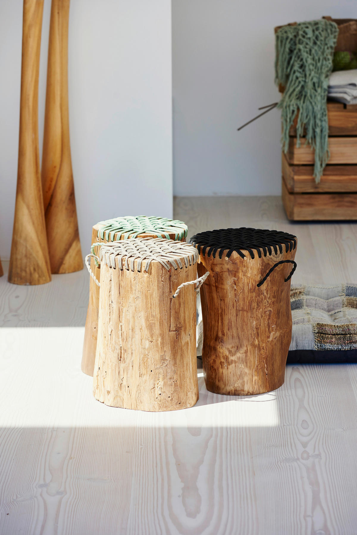 GARTENHOCKER  - Taupe/Teakfarben, KONVENTIONELL, Holz/Kunststoff (30/42/30cm) - Jan Kurtz