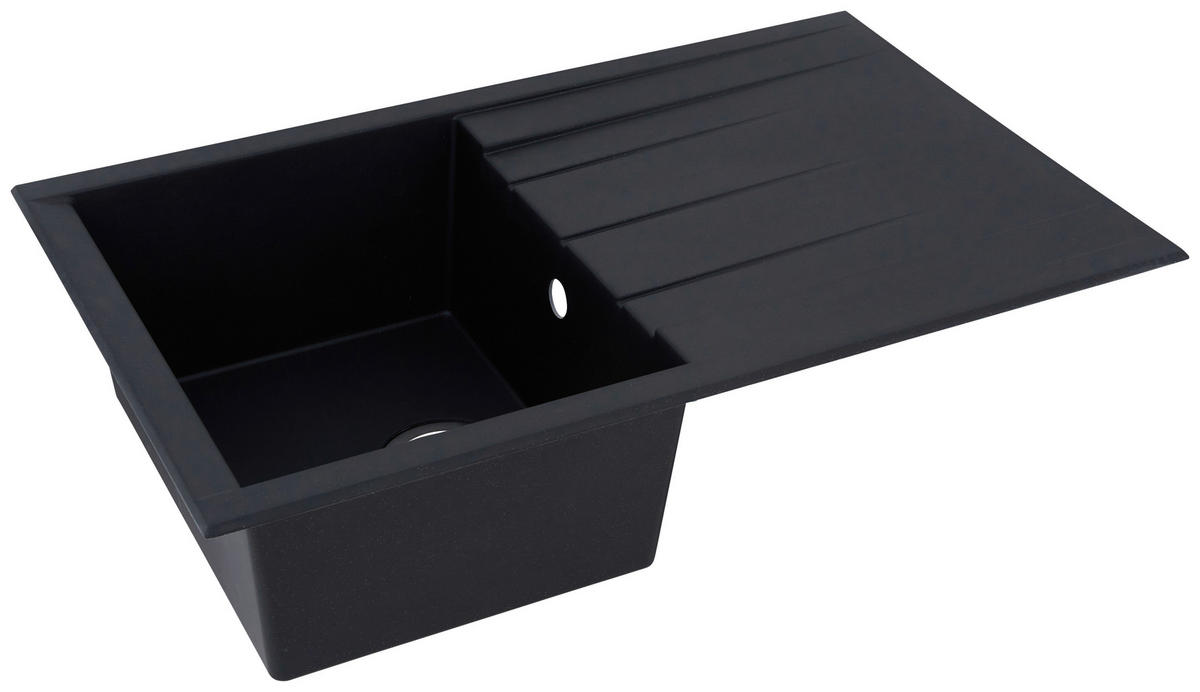 SPÜLE 1712HOUSTON80X50S  - Schwarz, Trend, Glas/Kunststoff (80/21/50cm) - Respekta