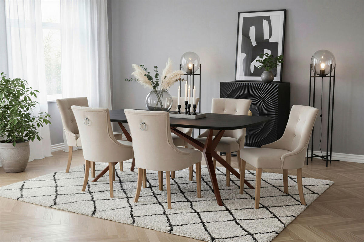 KOMMODE , ,  - Goldfarben/Schwarz, Design, Holz/Metall (75/35/90cm) - MID.YOU