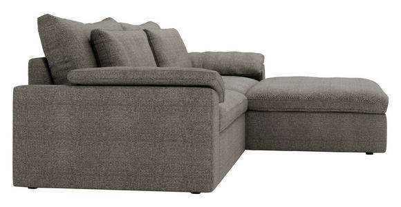 ECKSOFA  in Webstoff Graubraun  306/198 cm  - Graubraun/Schwarz, MODERN, Kunststoff/Textil (306/198cm) - Carryhome