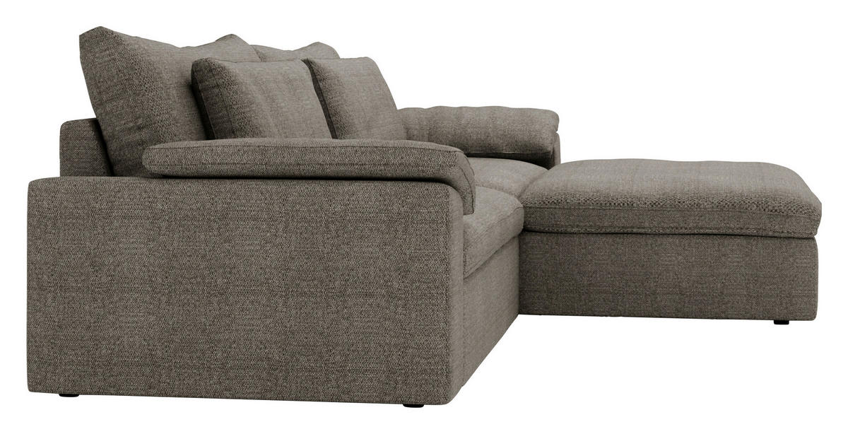 ECKSOFA  in Webstoff Graubraun  306/198 cm  - Graubraun/Schwarz, MODERN, Kunststoff/Textil (306/198cm) - Carryhome