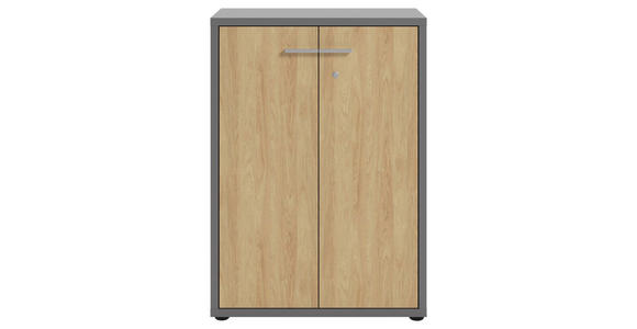 KOMMODE Texas  in 78,1/110/40 cm  - Dunkelgrau/Alufarben, MODERN, Holzwerkstoff/Kunststoff (78,1/110/40cm) - Novel