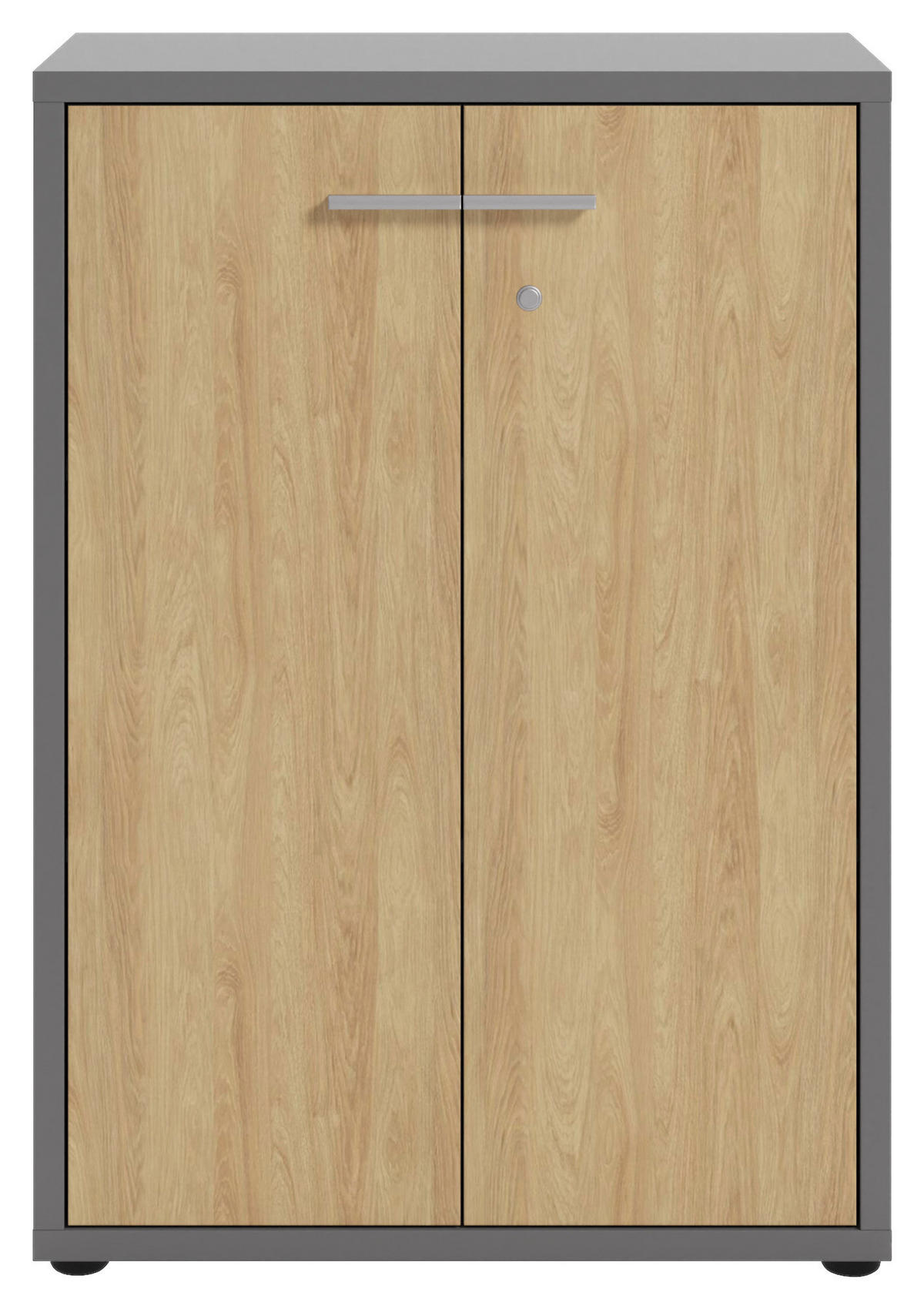 KOMMODE Texas  in 78,1/110/40 cm  - Dunkelgrau/Alufarben, MODERN, Holzwerkstoff/Kunststoff (78,1/110/40cm)