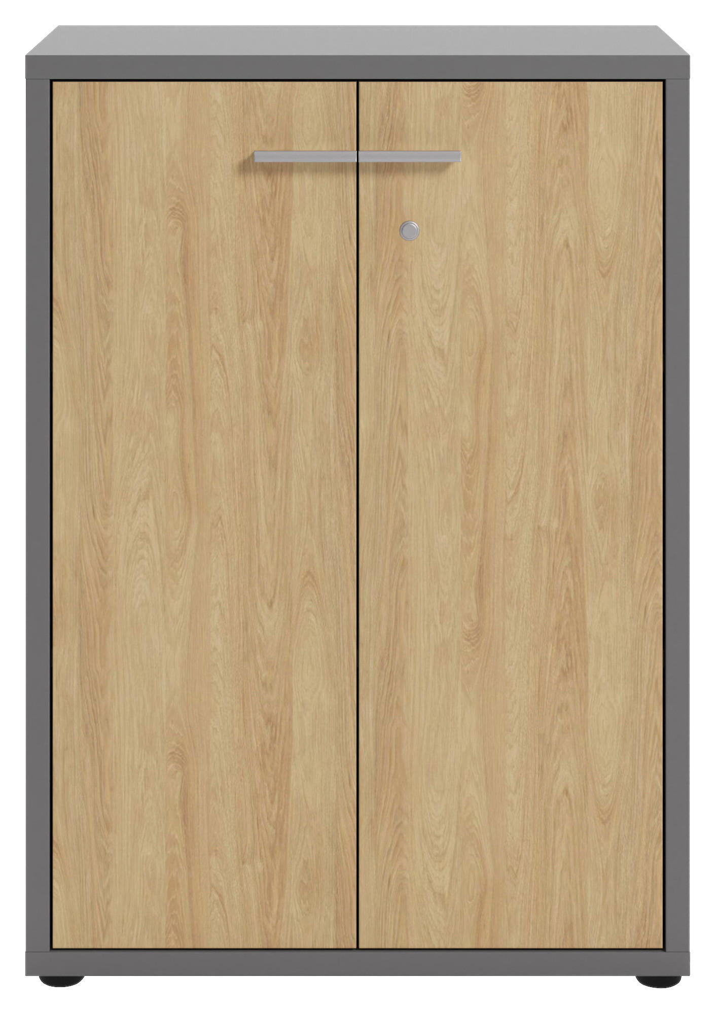 Thumbnail - Novel Kommode Texas, Dunkelgrau, Hickory, Metall, 2 Fächer, 78.1x110x40 cm, Beimöbel erhältlich, Wohnzimmer, Kommoden & ...