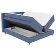 BOXSPRINGBETT 180/200 cm  in Blau  - Blau/Schwarz, KONVENTIONELL, Textil/Metall (180/200cm) - Carryhome