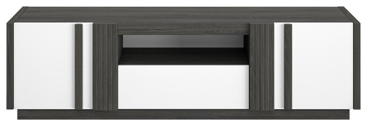 TV-ELEMENT - Weiß Hochglanz/Schwarz, MODERN, Holzwerkstoff (46/180/51cm) - MID.YOU