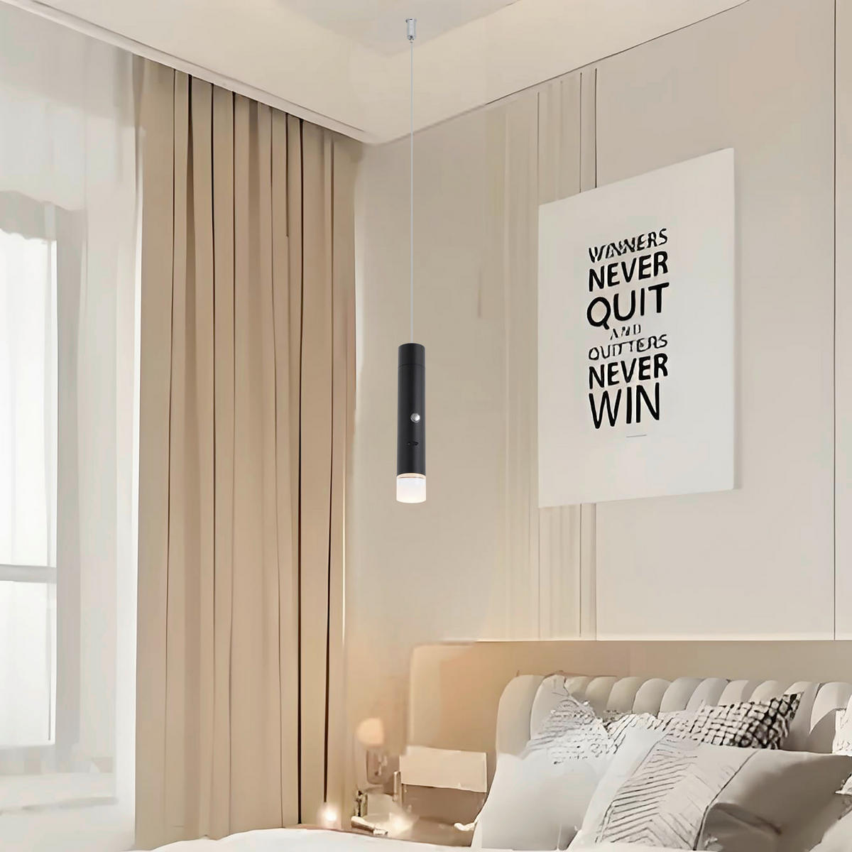 LED-HÄNGELEUCHTE Nowa 3,8/120 cm   - Klar/Schwarz, Basics, Kunststoff/Metall (3,8/120cm) - Novel