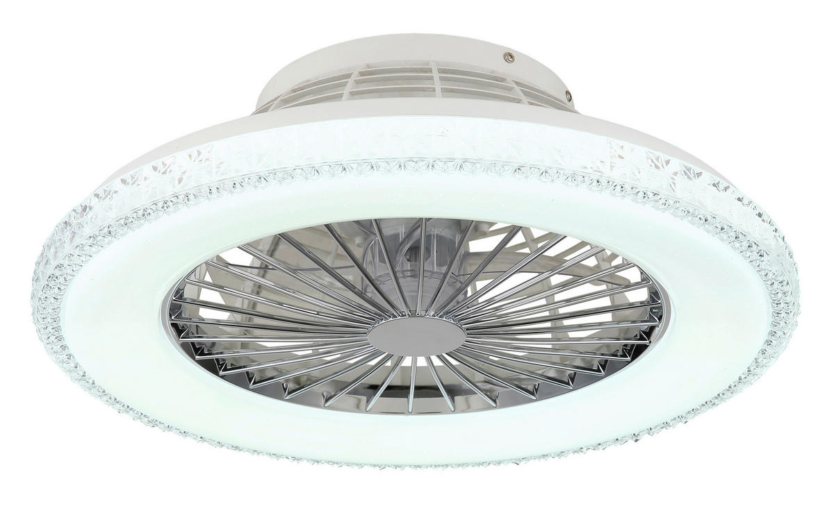 DECKENVENTILATOR  50/17,5 cm    - Klar/Chromfarben, Basics, Kunststoff/Metall (50/17,5cm) - Globo