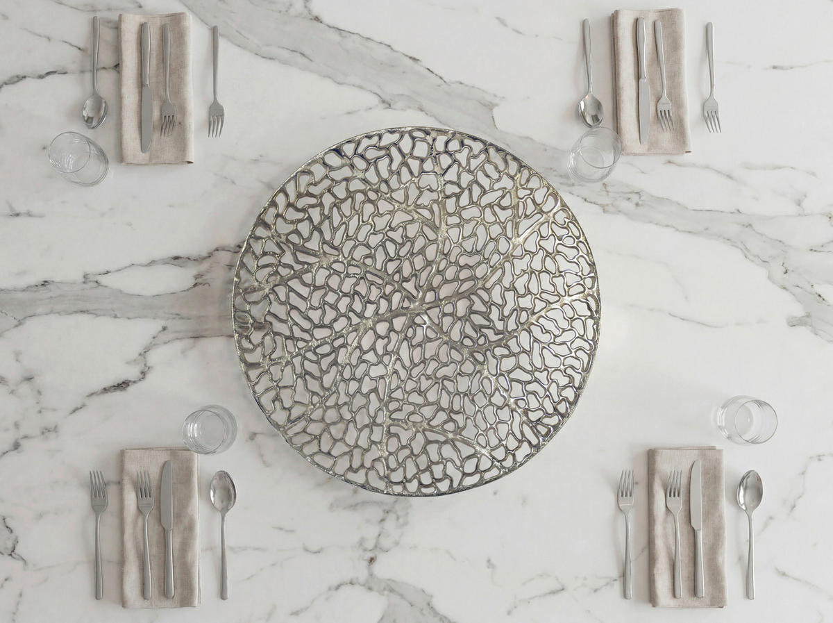 DEKOSCHALE - Silberfarben, Design, Metall (44/4/44cm) - Livetastic