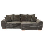 ECKSOFA in Cord Dunkelgrün  - Dunkelgrün/Eichefarben, KONVENTIONELL, Holz/Textil (276/177cm) - Carryhome