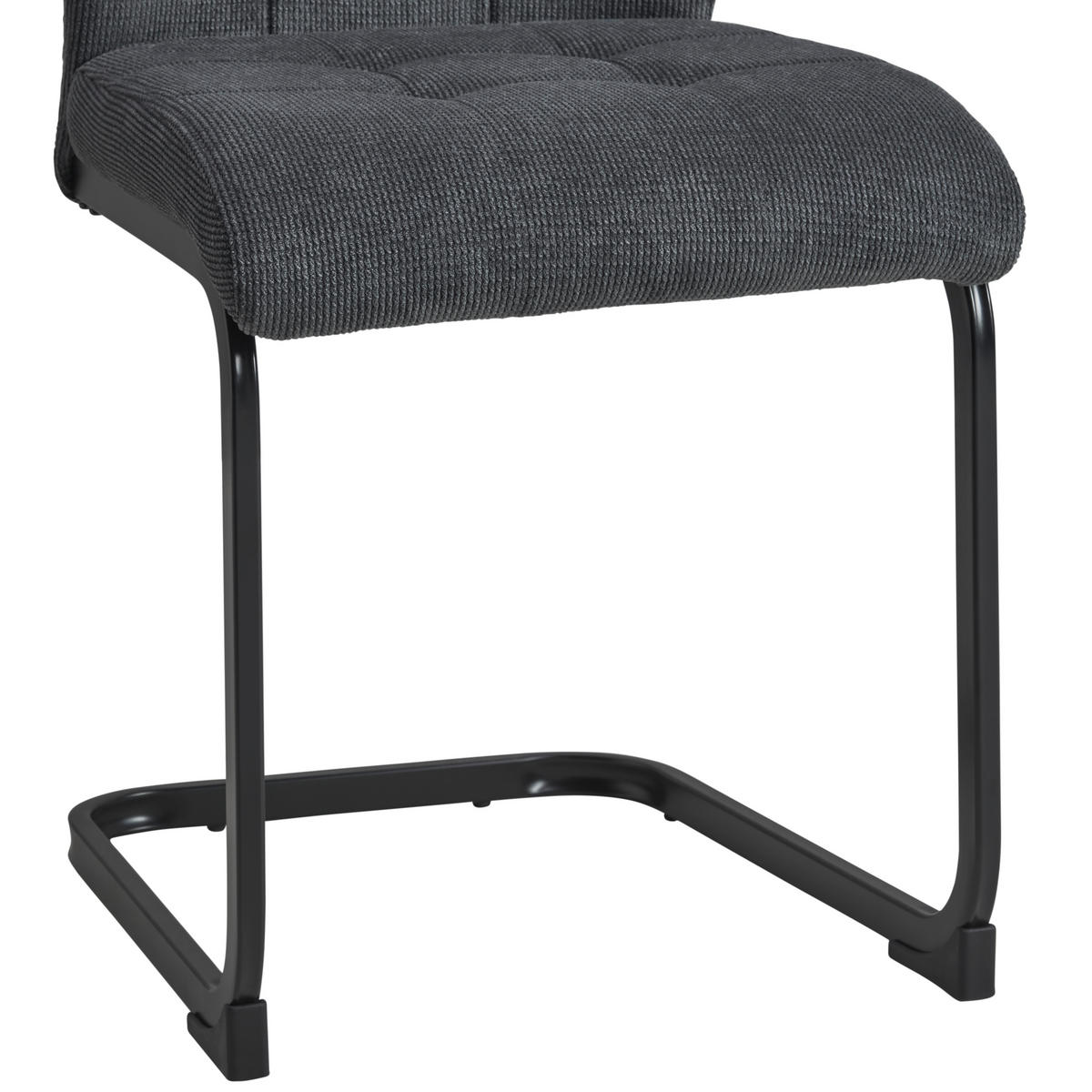 SCHWINGSTUHL  in Eisen Mikrofaser  - Anthrazit/Schwarz, LIFESTYLE, Textil/Metall (44/96/59cm) - MID.YOU