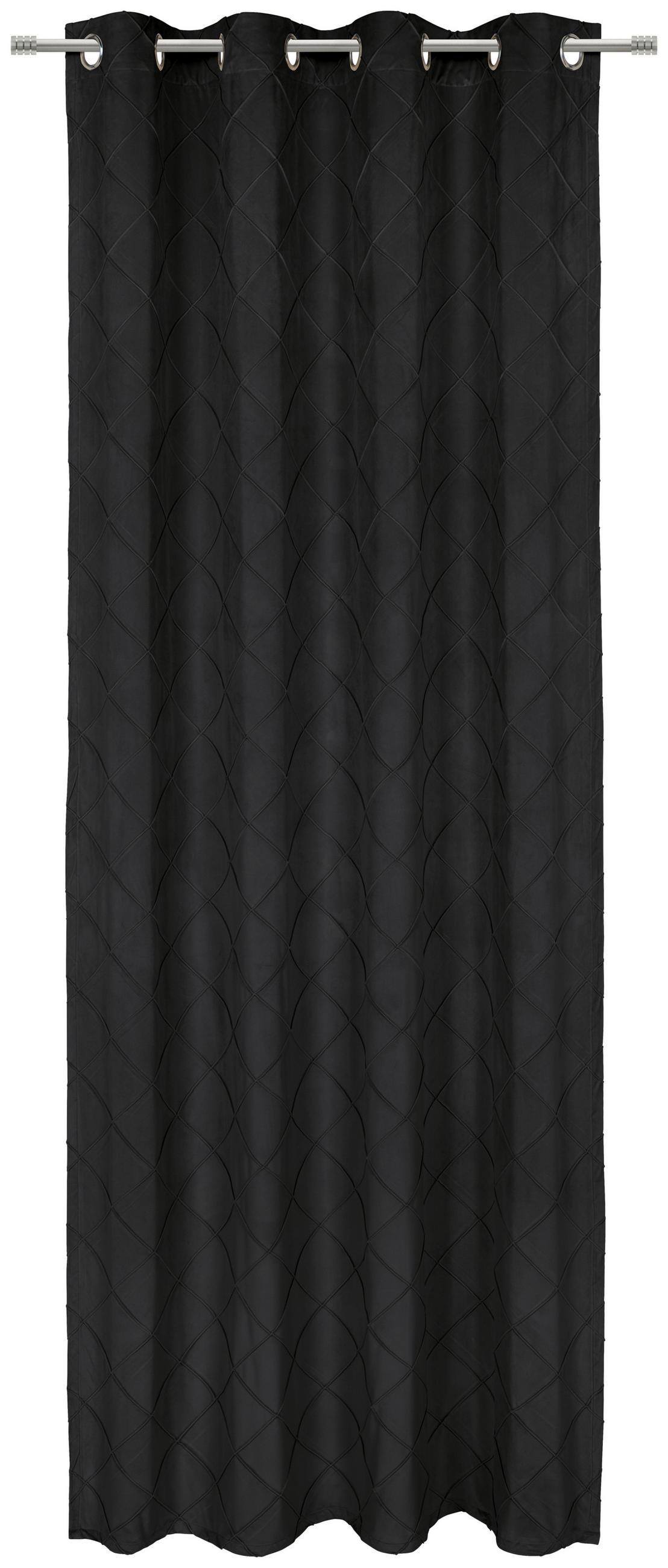 ZAVJESA S RINGOVIMA crna  135/245 cm  - crna, Basics, tekstil (135/245cm) - Esposa