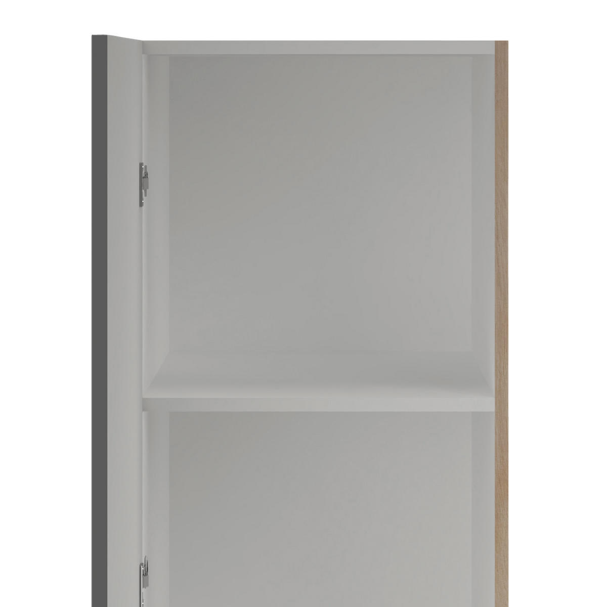GESCHIRRSCHRANK 50/200/57 cm  in Eiche San Remo, Dunkelgrau  - Edelstahlfarben/Dunkelgrau, MODERN, Holzwerkstoff/Metall (50/200/57cm) - FlexWell