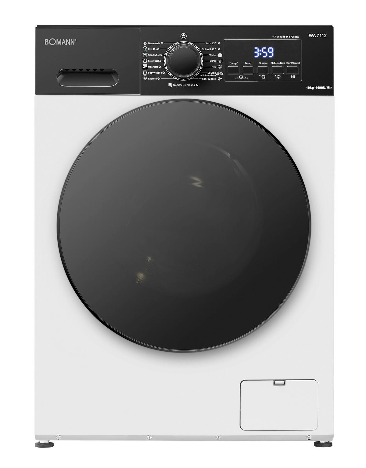 WASCHMASCHINE WA 7112  - Weiß, Trend, Metall (59,5/85,0/60,0cm) - Bomann