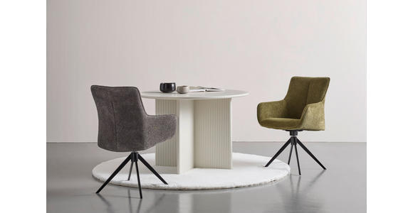 ARMLEHNSTUHL  Stoffauswahl, Sitzfläche 360° drehbar, inklusive Armlehnen Webstoff  - Schwarz/Grün, Design, Textil/Metall (64/88/60cm) - Novel