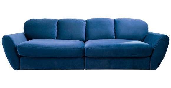 BIGSOFA Flachgewebe Blau  - Blau/Schwarz, MODERN, Kunststoff/Textil (290/96/113cm) - Cantus