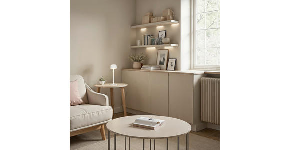 AKKU-TISCHLEUCHTE Las Vegas 7,6/24 cm  - Transparent/Weiß, Design, Kunststoff/Metall (7,6/24cm) - Novel