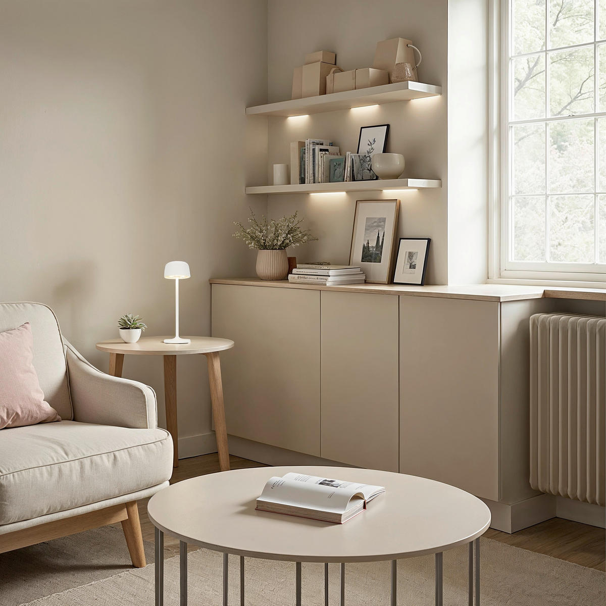 AKKU-TISCHLEUCHTE Las Vegas 7,6/24 cm  - Transparent/Weiß, Design, Kunststoff/Metall (7,6/24cm) - Novel