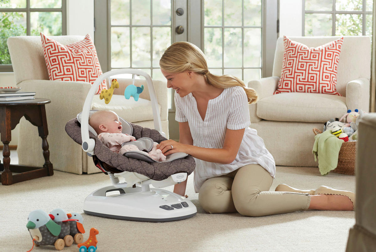 SCHAUKELWIPPE MOVE WITH ME  - Hellgrau/Weiß, Basics, Textil/Metall (69/52,5/67,5cm) - Graco
