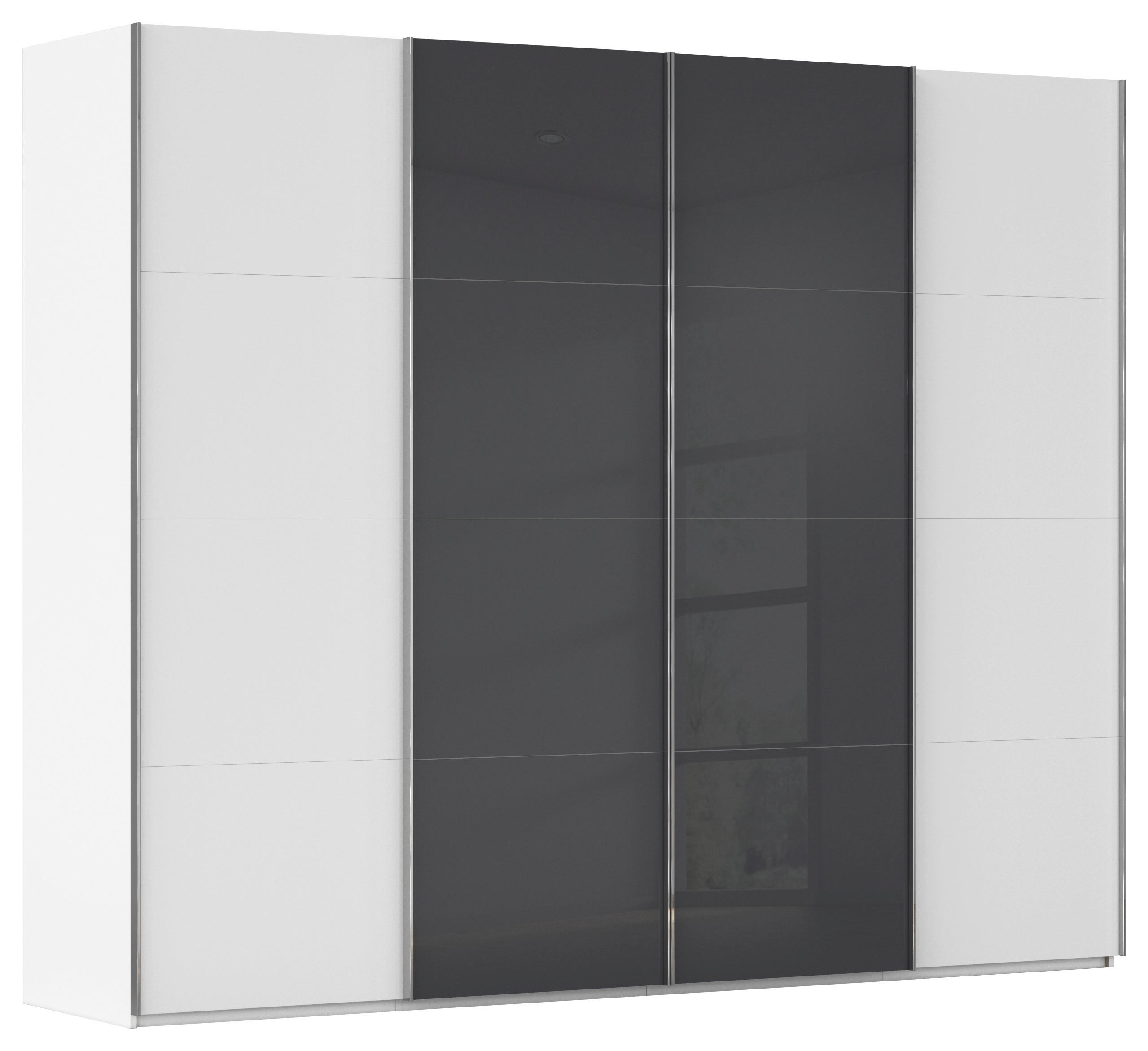 SCHWEBETÜRENSCHRANK 271/223/68 cm 4-türig Weiß  - Chromfarben/Weiß, KONVENTIONELL, Glas/Holzwerkstoff (271/223/68cm) - Novel