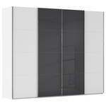 SCHWEBETÜRENSCHRANK 271/223/68 cm 4-türig Weiß  - Chromfarben/Weiß, KONVENTIONELL, Glas/Holzwerkstoff (271/223/68cm) - Novel