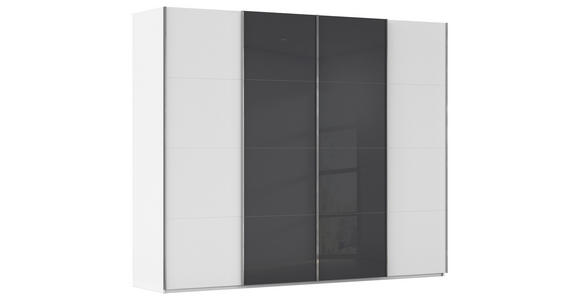 SCHWEBETÜRENSCHRANK 271/223/68 cm 4-türig Weiß  - Chromfarben/Weiß, KONVENTIONELL, Glas/Holzwerkstoff (271/223/68cm) - Novel
