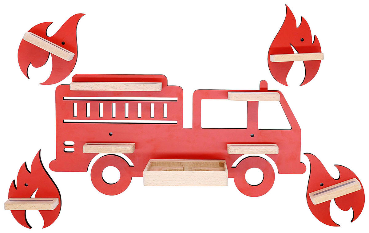 KINDERREGAL  - Rot, Modern, Holzwerkstoff (44/40/19cm) - Livetastic