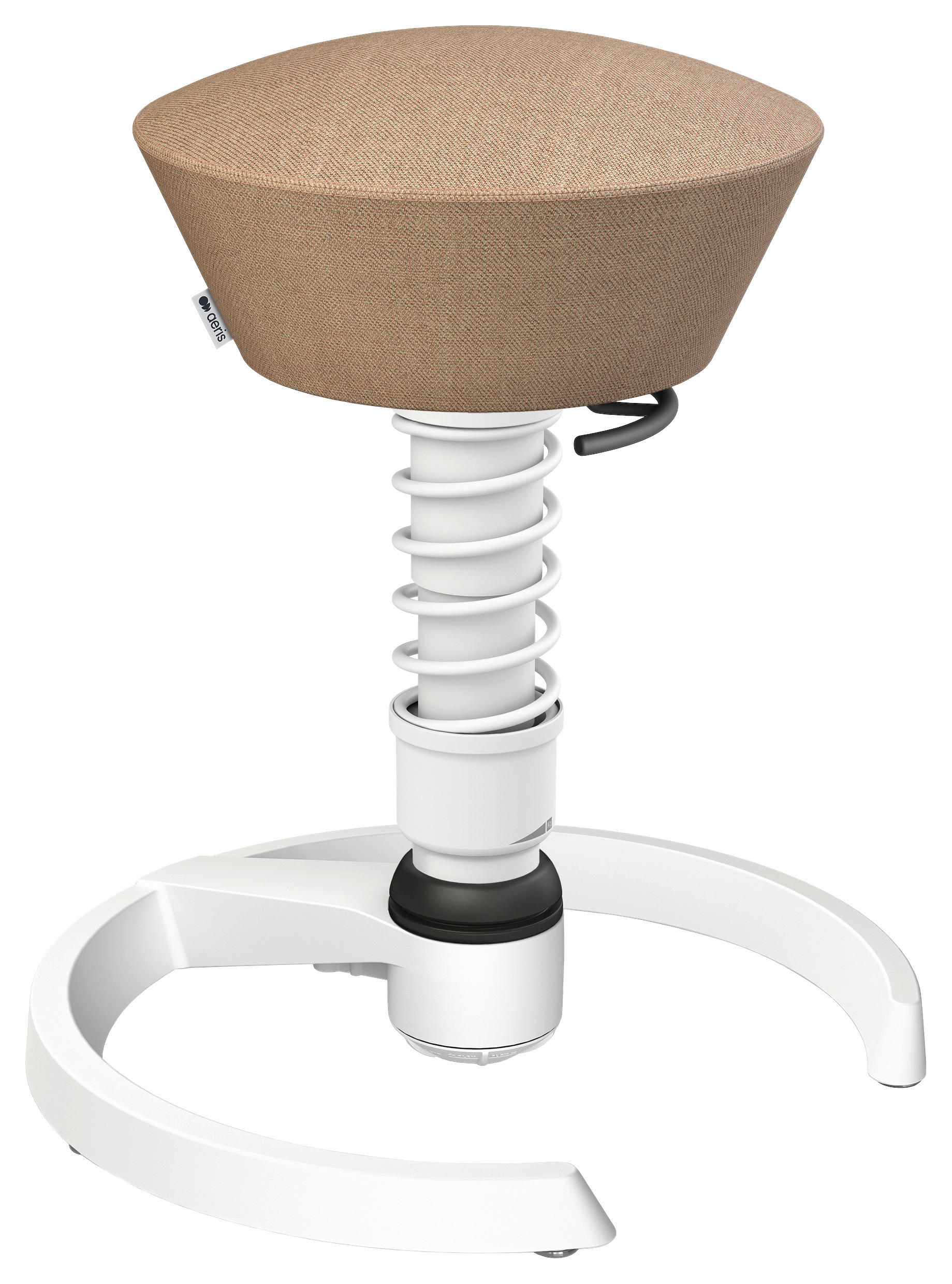 BÜROHOCKER Wollmischung mel. Weiß, Beige  - Beige/Weiß, Basics, Textil/Metall (55/45,66/55cm) - Aeris