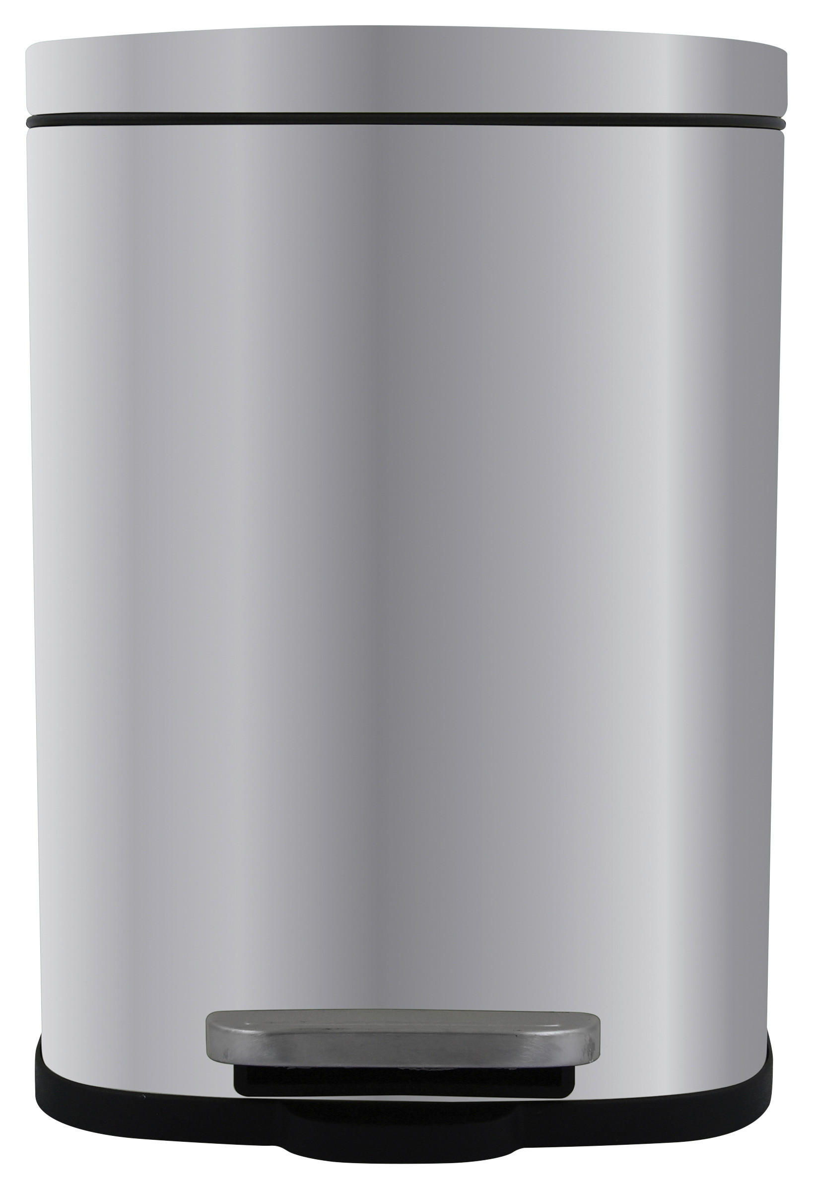 TRETEIMER 12 L  - Silberfarben/Schwarz, Basics, Kunststoff/Metall (28,0/19,3/37,9cm) - Spirella