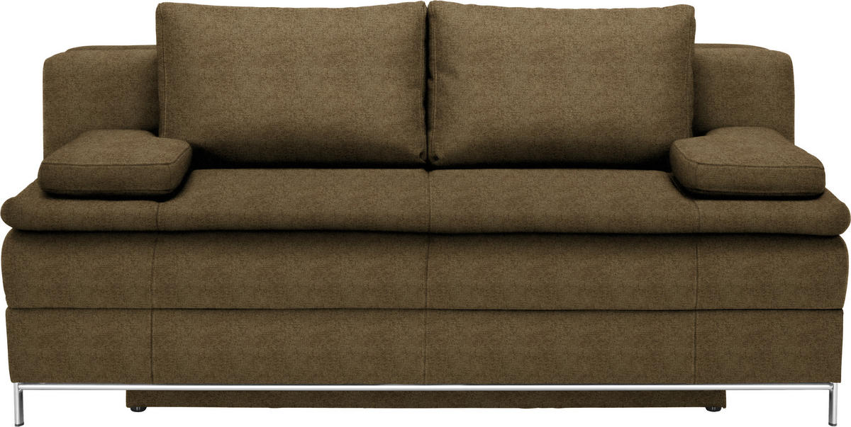 BOXSPRINGSOFA in Webstoff Hellgrün  - Chromfarben/Hellgrün, Design, Textil/Metall (200/93/107cm) - Novel