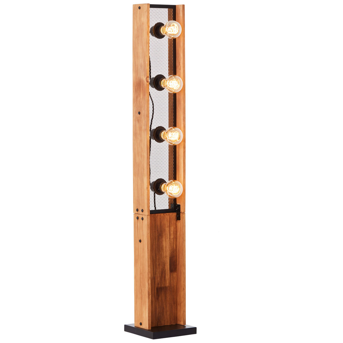 STEHLEUCHTE  20/125,5/20 cm   - Schwarz/Braun, Natur, Holz/Metall (20/125,5/20cm) - Brilliant