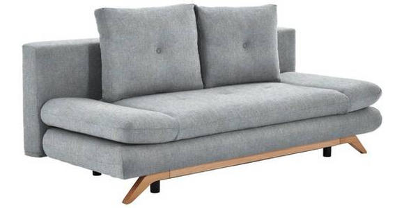 SCHLAFSOFA in Webstoff Hellgrau  - Buchefarben/Hellgrau, KONVENTIONELL, Holz/Textil (205/86/94cm) - Carryhome