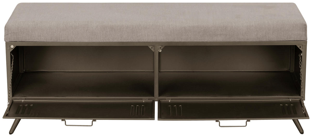 BANCĂ PENTRU HOL 120/47.5/39 cm  - gri, Konventionell, metal/textil (120/47.5/39cm) - Livetastic